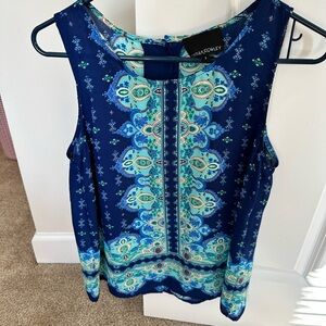 Cynthia Rowley Blue Green Sleeveless Tank Top